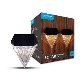 Modee OP=OP LED Solar Wandlamp met bewegingssensor - 3000K Warm wit - WS127 - 2 stuks Modee OP=OP LED Solar Wandlamp met bewegingssensor - 3000K Warm wit - WS127 - 2 stuks
