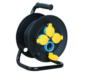 Technik Kabelhaspel 25m - 4-voudig H07RN-F IP44 16A - 3x1.5mm2 - Industriele kwaliteit Technik Kabelhaspel 25m - 4-voudig H07RN-F IP44 16A - 3x1.5mm2 - Industriele kwaliteit