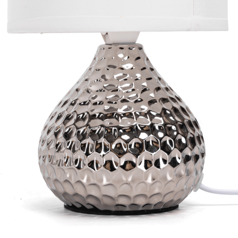 Aigostar Tafellamp Keramiek (Zonder Lichtbron) E14 - Zilver Aigostar Tafellamp Keramiek (Zonder Lichtbron) E14 - Zilver
