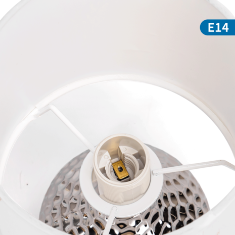 Aigostar Tafellamp Keramiek (Zonder Lichtbron) E14 - Zilver Aigostar Tafellamp Keramiek (Zonder Lichtbron) E14 - Zilver