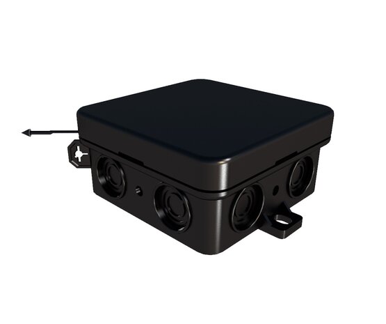 LCB Kabeldoos 85x85x39 12 kegels 19mm IP55 Zwart