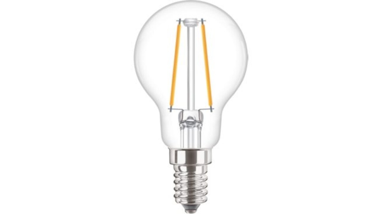 Philips Corepro LEDluster E14 Filament Helderglas 2W 250lm - 827 Zeer Warm Wit - Vervangt 25W
