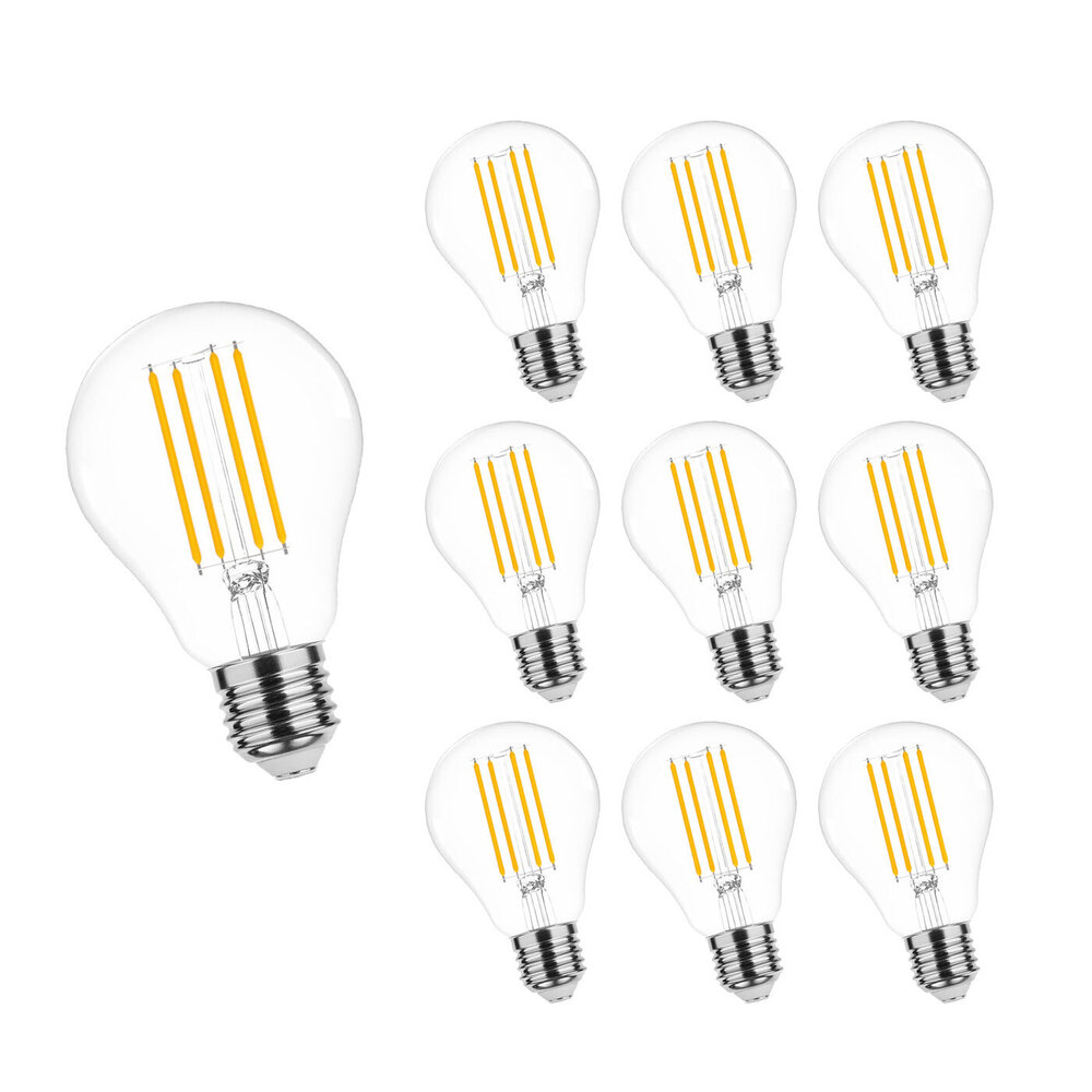 Modee Voordeelpak 10 stuks - LED Filament lamp dimbaar - E27 fitting - A67 - 10W - 2700K warm wit licht