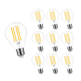 Modee Voordeelpak 10 stuks - LED Filament lamp dimbaar - E27 fitting - A67 - 10W - 2700K warm wit licht