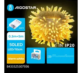 Aigostar LED Kerstslinger - 300 LEDS - 2700K - 5 meter - IP20 Aigostar LED Kerstslinger - 300 LEDS - 2700K - 5 meter - IP20