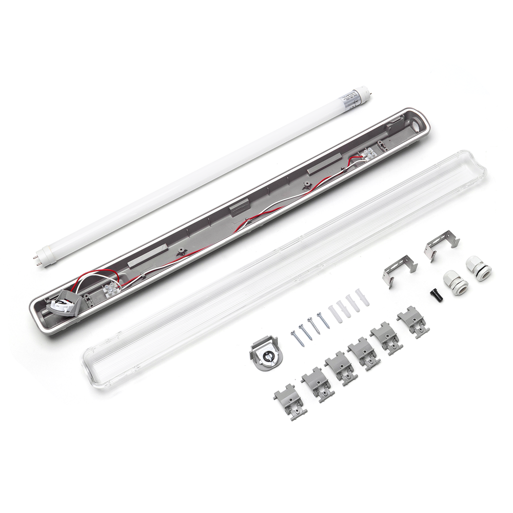 Spectrum 60cm LED armatuur IP65 + 1 LED TL buis 10W - 3000K 830 warm wit licht -  Compleet Spectrum 60cm LED armatuur IP65 + 1 LED TL buis 10W - 3000K 830 warm wit licht -  Compleet