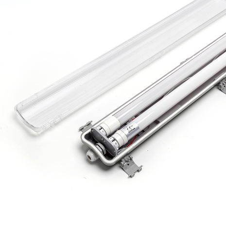 Spectrum 60cm LED armatuur IP65 + 2 LED TL buizen 10W p/s - 6000K 865 daglicht wit -Doorkoppelbaar - Compleet Spectrum 60cm LED armatuur IP65 + 2 LED TL buizen 10W p/s - 6000K 865 daglicht wit -Doorkoppelbaar - Compleet