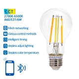 Aigostar LED Lamp - Bluetooth Mesh - E27 - 6W - A60 - Bolvormig - Filament Aigostar LED Lamp - Bluetooth Mesh - E27 - 6W - A60 - Bolvormig - Filament