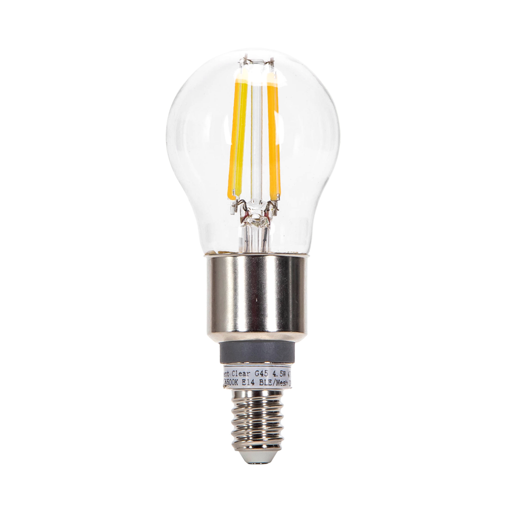 Aigostar OP=OP LED Lamp - Bluetooth Mesh - E14 Fitting - 4.5W - G45 - Filament - Incl. afstandsbediening - Set van 2 Aigostar OP=OP LED Lamp - Bluetooth Mesh - E14 Fitting - 4.5W - G45 - Filament - Incl. afstandsbediening - Set van 2
