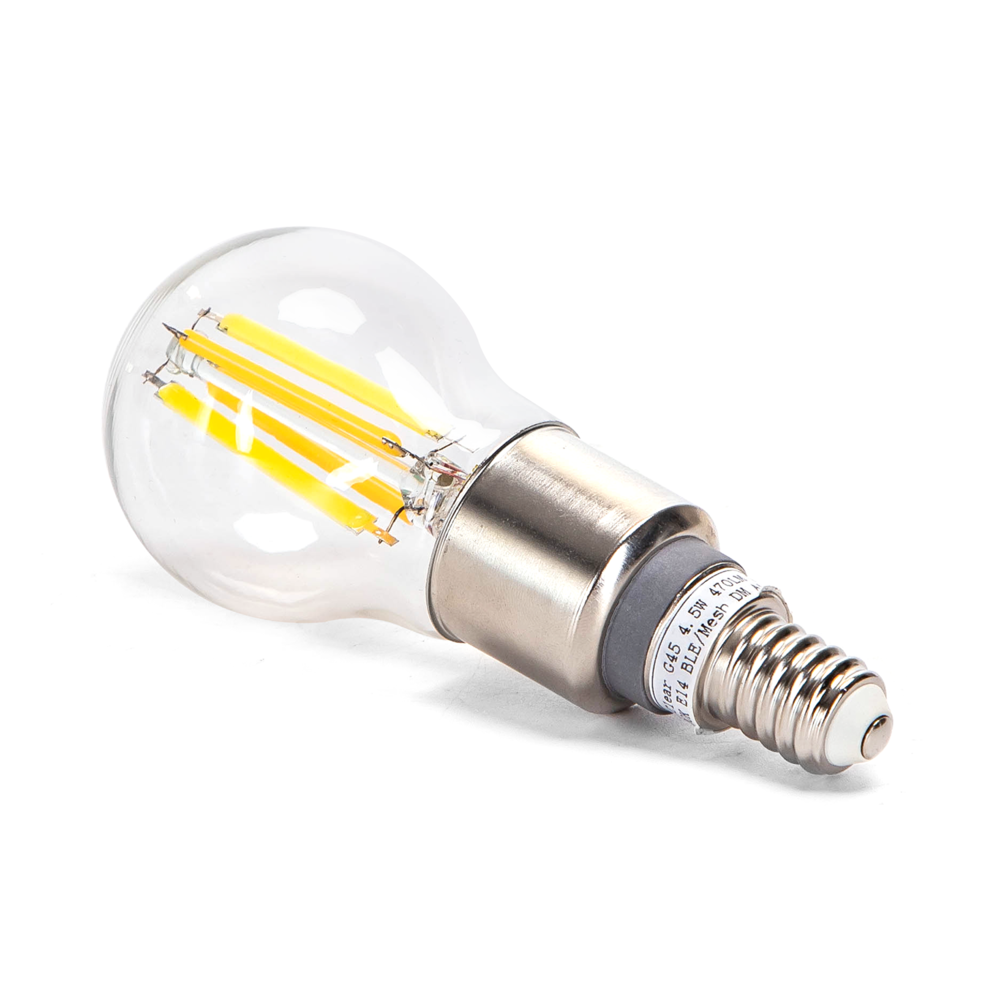 Aigostar OP=OP LED Lamp - Bluetooth Mesh - E14 Fitting - 4.5W - G45 - Filament - Incl. afstandsbediening - Set van 2 Aigostar OP=OP LED Lamp - Bluetooth Mesh - E14 Fitting - 4.5W - G45 - Filament - Incl. afstandsbediening - Set van 2