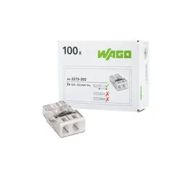 WAGO Lasklem 2-voudig 0,5-2,5 mm² 2273-202 - 100 stuks WAGO Lasklem 2-voudig 0,5-2,5 mm² 2273-202 - 100 stuks