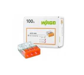 WAGO Lasklem 3-voudig 0,5-2,5 mm² 2273-203 - 100 stuks WAGO Lasklem 3-voudig 0,5-2,5 mm² 2273-203 - 100 stuks