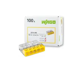 WAGO Lasklem 5-voudig 0,5-2,5 mm² 2273-205 - 100 stuks WAGO Lasklem 5-voudig 0,5-2,5 mm² 2273-205 - 100 stuks
