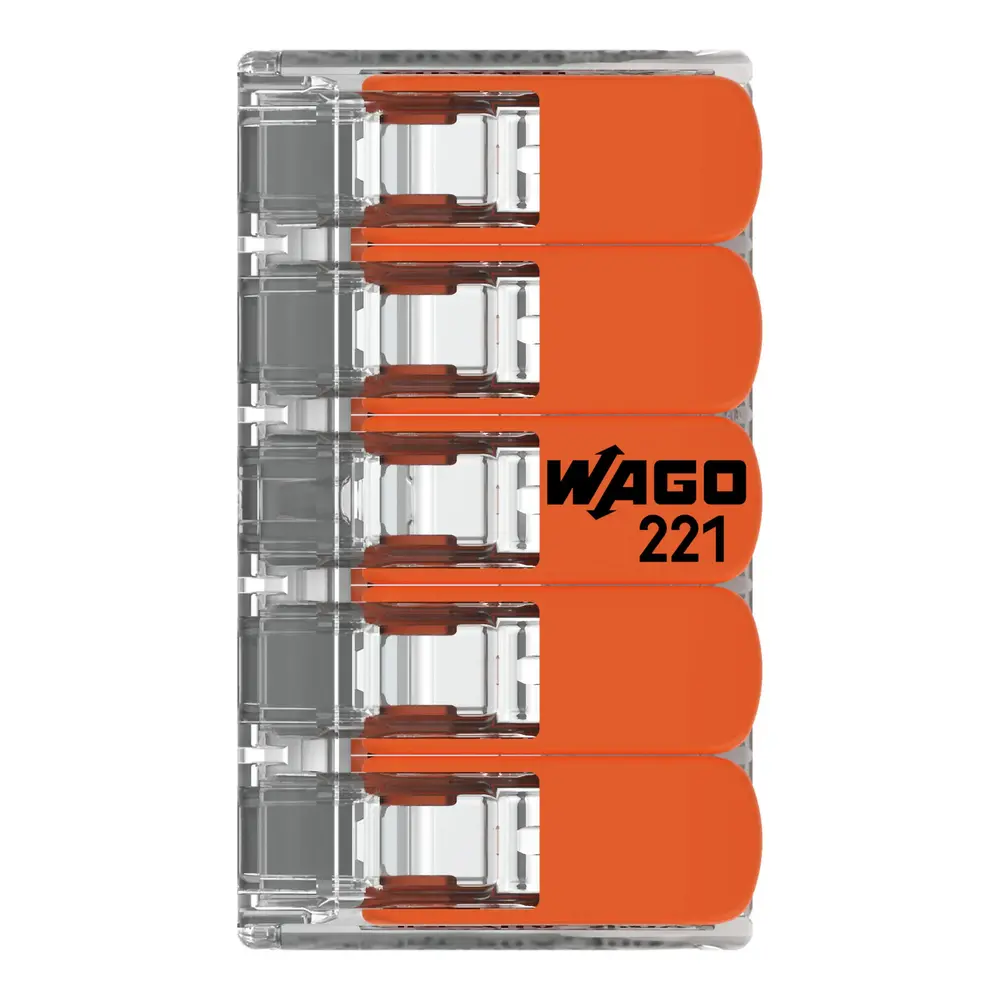 WAGO Verbindingsklem 5-voudig 4mm² 221-415 - 25 stuks WAGO Verbindingsklem 5-voudig 4mm² 221-415 - 25 stuks