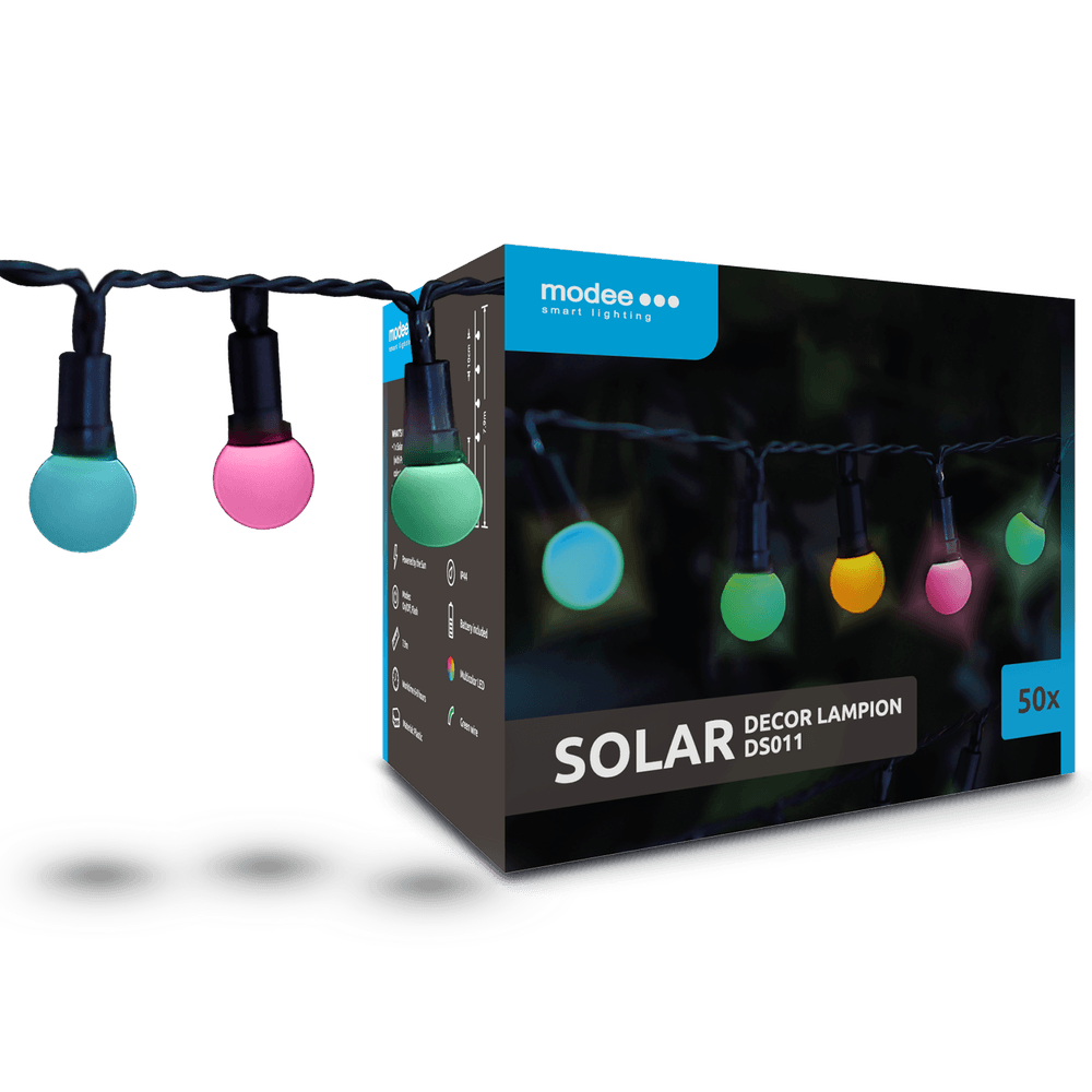 Modee LED Solar lichtslinger 4,7m - 2700K Warm wit - DS010 Modee LED Solar lichtslinger 4,7m - 2700K Warm wit - DS010