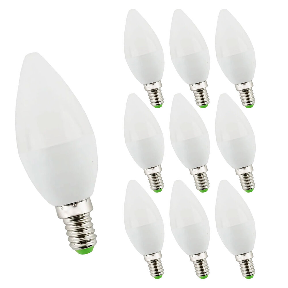 LCB Voordeelpak 10 stuks - LED lamp E14 - C37 4,9W vervangt 40-60W - 2700K warm wit licht LCB Voordeelpak 10 stuks - LED lamp E14 - C37 4,9W vervangt 40-60W - 2700K warm wit licht