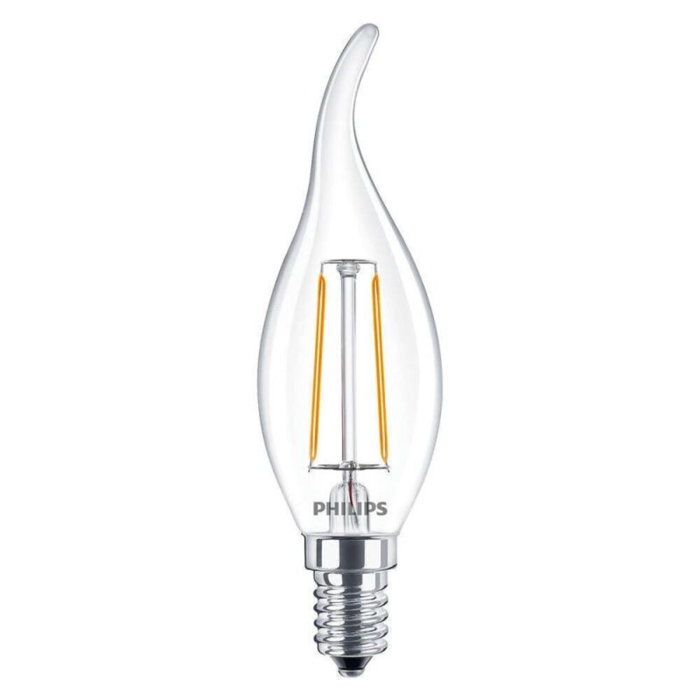 Philips CorePro LED candle E14 gebogen punt Filament Helder 2W 250lm - 927 Zeer Warm Wit | - Niet Dimbaar - Vervangt 25W