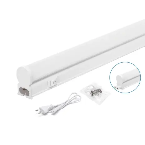 Spectrum LED T5 Armatuur 90cm - 10W 100lm p/w - 6000K 840 - incl. schakelaar en 150cm aansluitstekker Spectrum LED T5 Armatuur 90cm - 10W 100lm p/w - 6000K 840 - incl. schakelaar en 150cm aansluitstekker