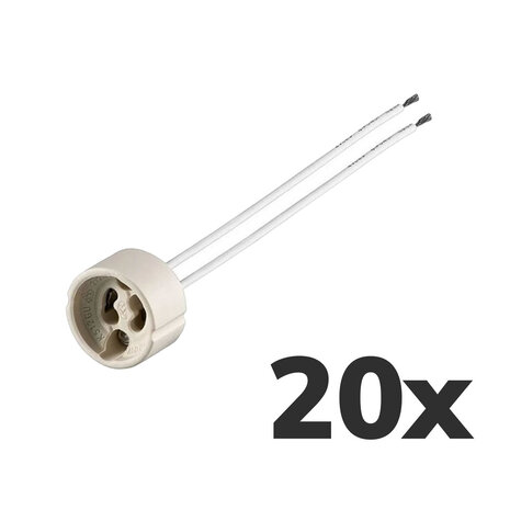 LED Line Voordeelpak 20 stuks GU10 fittingen - Keramisch - 12cm LED Line Voordeelpak 20 stuks GU10 fittingen - Keramisch - 12cm