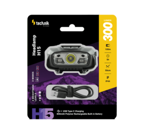 Technik Hoofdlamp H15 XTE LED + USB Type-C - 220 lm IP44 (built-in batterij) Technik Hoofdlamp H15 XTE LED + USB Type-C - 220 lm IP44 (built-in batterij)