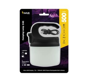 Technik Campinglantaarn C40 LM/XPE LED + micro-USB - 350lm IP65 (+1x18650 1200mAh) Technik Campinglantaarn C40 LM/XPE LED + micro-USB - 350lm IP65 (+1x18650 1200mAh)
