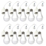 LCB Voordeelpak Verhuisfitting wit 10 stuks E27 met kroonsteen - incl. 10x LED lamp - E27 fitting - 10W 4000k helder wit licht