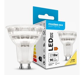 Modee LED spot GU10 - 1W 90lm - 2700K warm wit licht- Glazen behuizing - 36° lichtspreiding Modee LED spot GU10 - 1W 90lm - 2700K warm wit licht- Glazen behuizing - 36° lichtspreiding