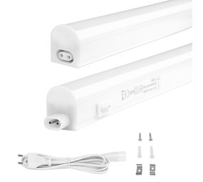 Spectrum LED T5 Armatuur 60cm - 9W 100lm p/w - 3000K 830 - incl. schakelaar en 150cm aansluitstekker Spectrum LED T5 Armatuur 60cm - 9W 100lm p/w - 3000K 830 - incl. schakelaar en 150cm aansluitstekker
