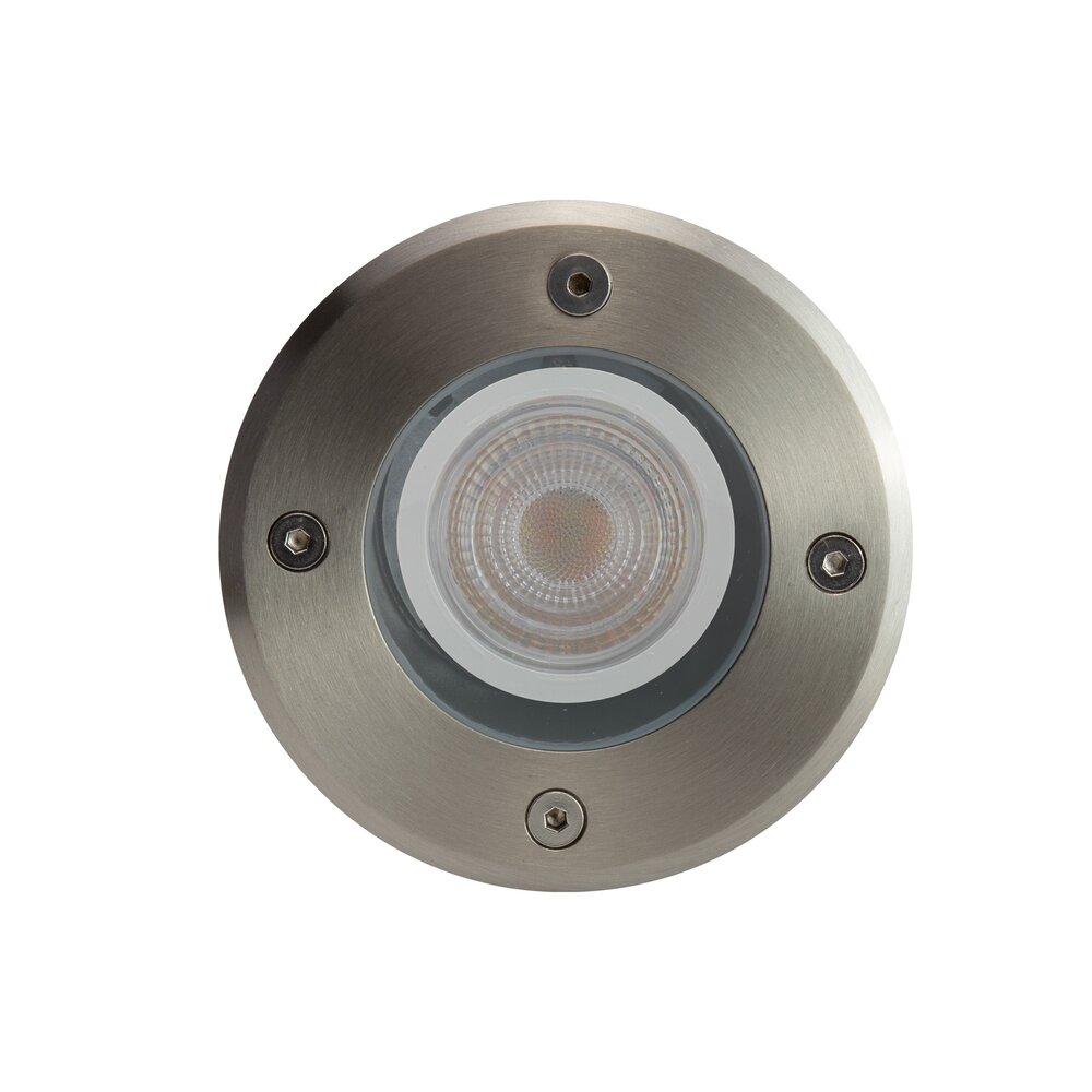 Spectrum LED Grondspot IP67 - GU10 Fitting - Lukka Rond - RVS  Geborsteld - 108x140MM