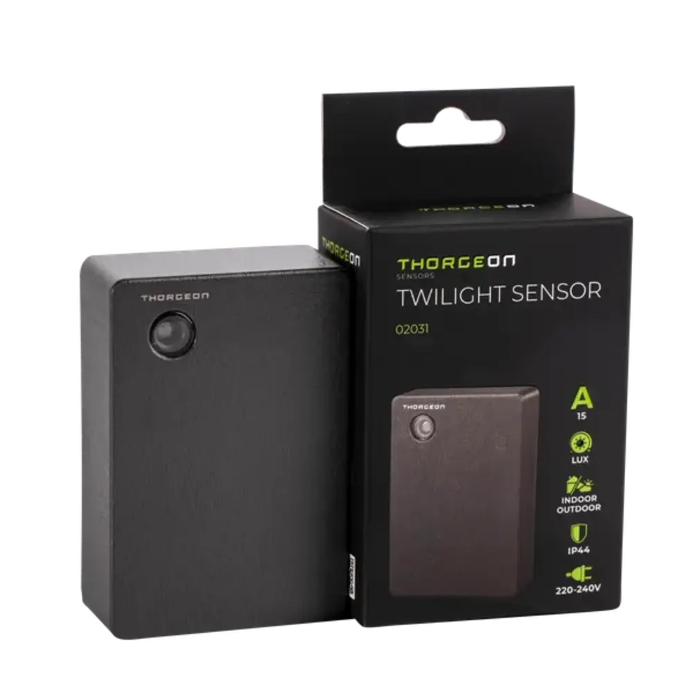 Thorgeon Schemerschakelaar antraciet -  IP44 - max. 15A Thorgeon Schemerschakelaar antraciet -  IP44 - max. 15A