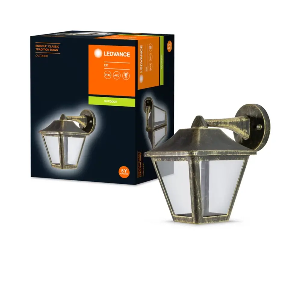 Ledvance LED Wandlamp - E27 - Endura Classic - Goud - IP44 | Traditioneel