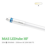 Philips officieel distributeur LED Buis T5 MASTER (HF) High Efficiency 20W 3000lm - 840 Koel Wit | 145cm - Vervangt 35W