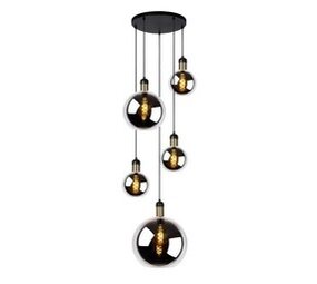 Lucide LED Hanglamp JULIUS zwart - 5x E27 fitting - Fumé