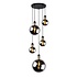 LED Hanglamp JULIUS zwart - 5x E27 fitting - Fumé