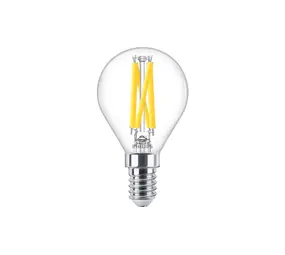 Philips officieel distributeur LED Filament Helder Glas - P45 Kogellamp - E14 fitting -  5.9W 806lm  - DTW 922-927 Dim To Warm | Beste Kleurweergave - Dimtone Dimbaar