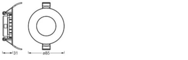 Ledvance LED Downlight Ultra Slim Inbouwspot - Wit 85MM - 4.5W 240Lm - 3000K 830 Warm Wit |  Zaagmaat 72mm 230v Ledvance LED Downlight Ultra Slim Inbouwspot - Wit 85MM - 4.5W 240Lm - 3000K 830 Warm Wit |  Zaagmaat 72mm 230v