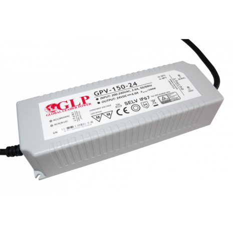 GLP  LED voedingsadapter - 24V 150W 6,25A - IP67 Waterdicht GLP  LED voedingsadapter - 24V 150W 6,25A - IP67 Waterdicht
