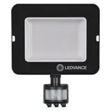 Ledvance LED Breedstraler IP65  - Sensor Zwart - 50W 4500Lm - 3000k 830 Warm Wit  |  IK08 Schemer en Bewegingssensor - 1M aansluitkabel