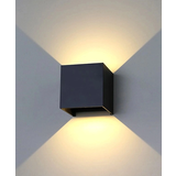 Artdelight designverlichting LED Wandlamp IP54 - Cube 100MM - Zwart Aluminium - 6W 500Lm 2700K 827 Warm Wit | Dimbaar - Up and Downlight verstelbare lichtspreiding Artdelight designverlichting LED Wandlamp IP54 - Cube 100MM - Zwart Aluminium - 6W 500Lm 2700K 827 Warm Wit | Dimbaar - Up and Downlight verstelbare lichtspreiding