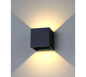 Artdelight LED Wandlamp IP54  - Cube 100MM - Zwart  Aluminium -  6W 500Lm 2700K 827 Warm Wit |  Dimbaar - Up and Downlight  verstelbare lichtspreiding Artdelight LED Wandlamp IP54  - Cube 100MM - Zwart  Aluminium -  6W 500Lm 2700K 827 Warm Wit |  Dimbaar - Up and Downlight  verstelbare lichtspreiding