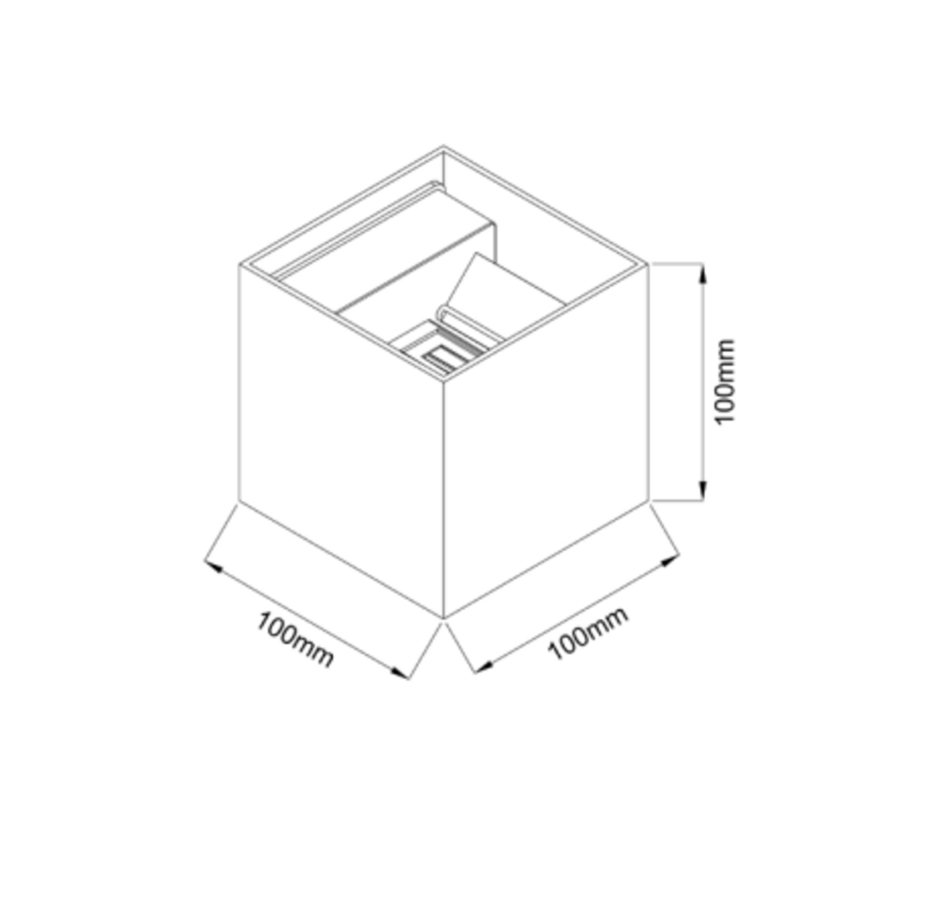 Artdelight LED Wandlamp IP54 - Cube 100MM - Zwart Aluminium - 6W 500Lm 2700K 827 Warm Wit | Dimbaar - Up and Downlight verstelbare lichtspreiding Artdelight LED Wandlamp IP54 - Cube 100MM - Zwart Aluminium - 6W 500Lm 2700K 827 Warm Wit | Dimbaar - Up and Downlight verstelbare lichtspreiding