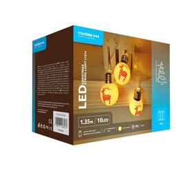 Modee LED Kerstslinger - 10 ballen - Warm Wit 2700K - 1,35 Meter - IP20 Waterdicht - 3x AA Batterijen Modee LED Kerstslinger - 10 ballen - Warm Wit 2700K - 1,35 Meter - IP20 Waterdicht - 3x AA Batterijen