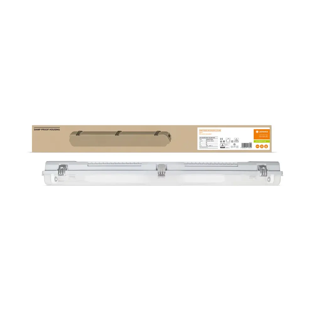 Ledvance LED TL Armatuur 60cm IP65 IK08 – Waterdichte G13 T8 Montagebalk – 1-Lichts | Max 12W | Alleen voor LED Ledvance LED TL Armatuur 60cm IP65 IK08 – Waterdichte G13 T8 Montagebalk – 1-Lichts | Max 12W | Alleen voor LED
