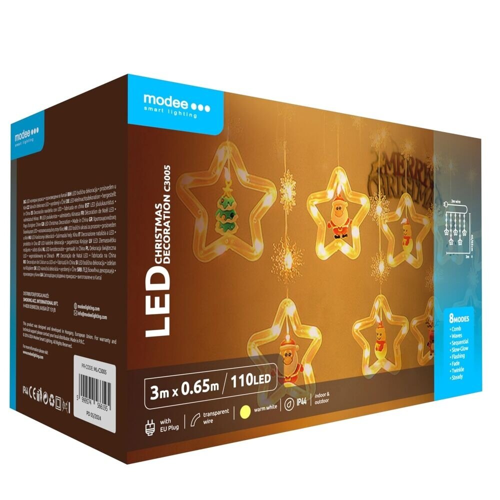 Modee LED kerstdecoratie - 110 LED's - 3 meter - Warm Wit - Met Adapter - IP44 Waterdicht Modee LED kerstdecoratie - 110 LED's - 3 meter - Warm Wit - Met Adapter - IP44 Waterdicht