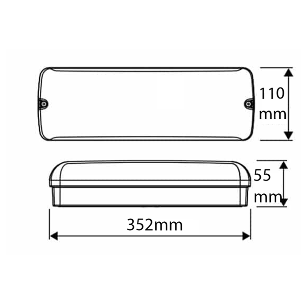 LCB LED Portieklamp Opaal Armatuur - IP66 - 3W 280Lm - CCT 830-840-865 Multi color Switch | 352 x 110MM