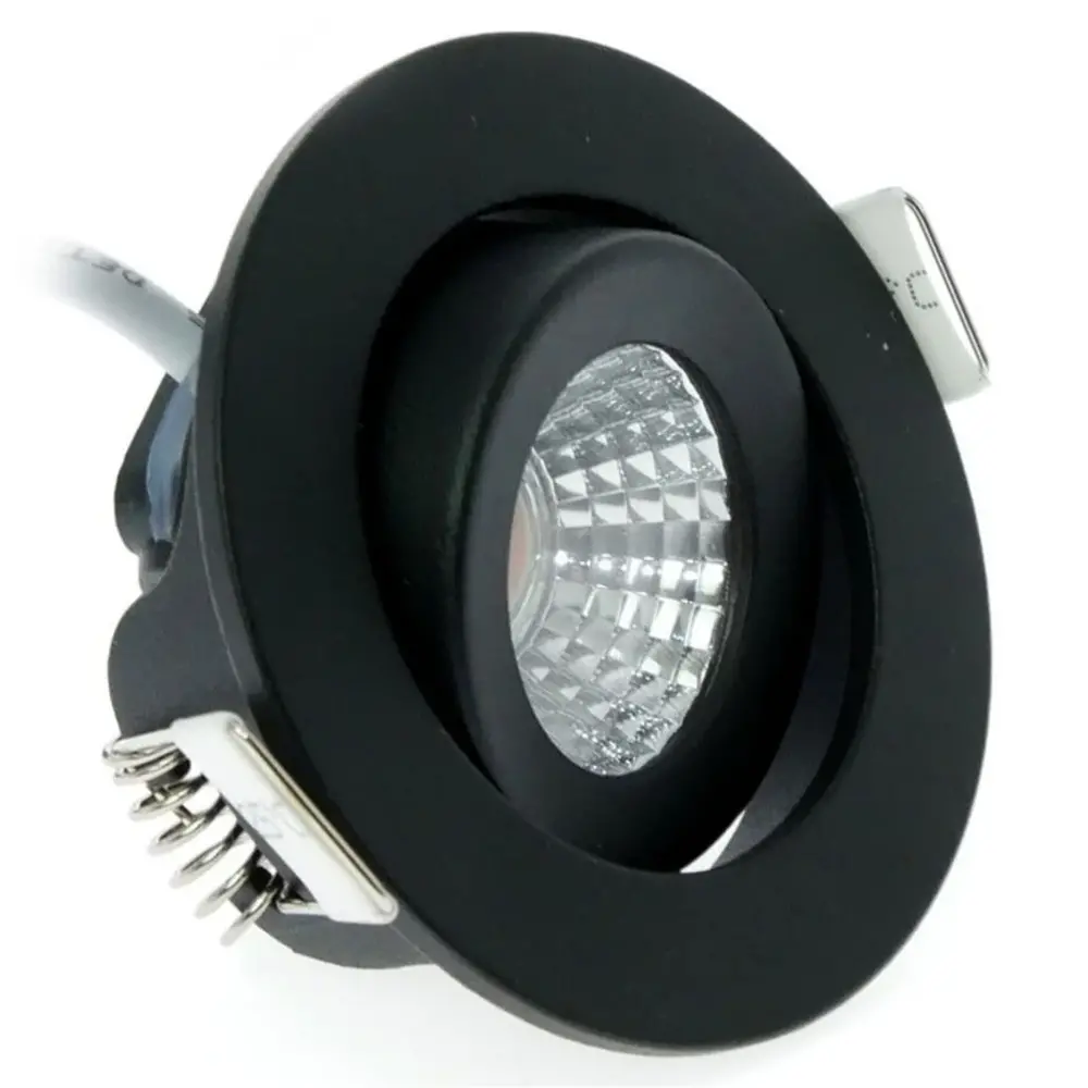 LCB LED Mini Inbouwspot IP65 - Zwart 62MM - 5W 450LM - 2700K 827 Warm Wit | Zaagmaat 52MM - Triac Dimbaar | 230v