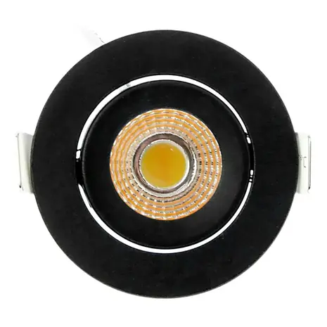 LCB LED Mini Inbouwspot IP65 - Zwart 62MM - 5W 450LM - 2700K 827 Warm Wit | Zaagmaat 52MM - Triac Dimbaar | 230v