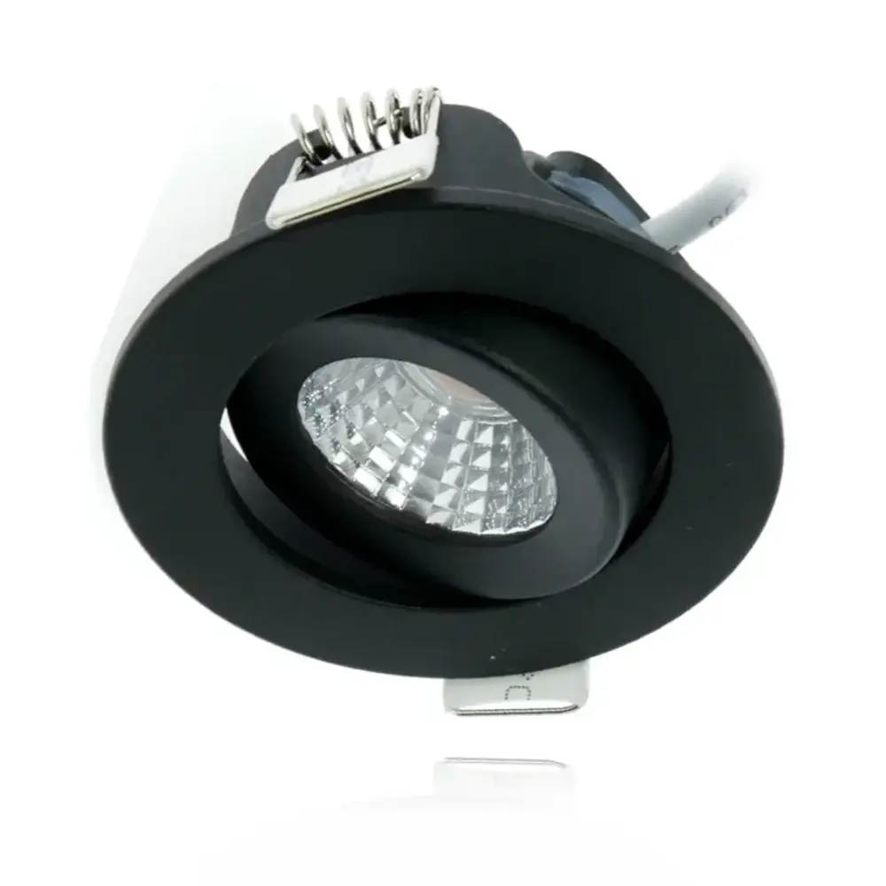 LCB LED Mini Inbouwspot IP65 - Zwart 62MM - 5W 450LM - 2700K 827 Warm Wit | Zaagmaat 52MM - Triac Dimbaar | 230v