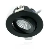 LCB LED Mini Inbouwspot IP65 - Zwart 62MM - 5W 450LM - 2700K 827 Warm Wit | Zaagmaat 52MM - Triac Dimbaar | 230v
