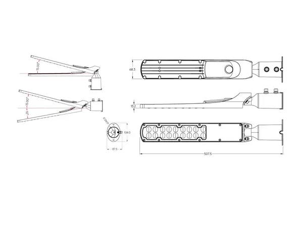 LED Line LED Straatlamp IP65 - 30W 100lm p/w - 4000K 840 - Zwart